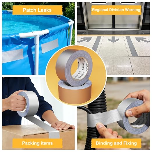 24-Pack Silver Heavy Duty Duct Tape Strong Adhesive, 2 Inch x 720 Yd, Duct Heavy Duty Waterproof All Weather Gray Duct Tape, Duct Tape Bulk for Outdoor Use