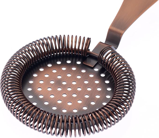 Barfly Deluxe Antique Hawthorne Spring Strainer, Antique Copper