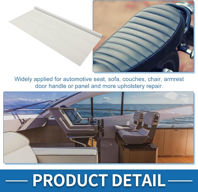 Self Adhesive Leather Repair Patch Strong Stickiness 39"x53.9" Leather Repair Tape PVC Faux Leather White 1 Pcs