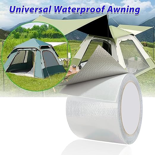 WaterproofRepair Tape for Fabric, 3.1IN x24.6FT, Heavy Duty Outdoor Repair Tape, for RV Roof, Tarp, Tent, Sail and Boat Cover Outdoor Repair Patch, Multipurpose Awning Repair Tape (White)