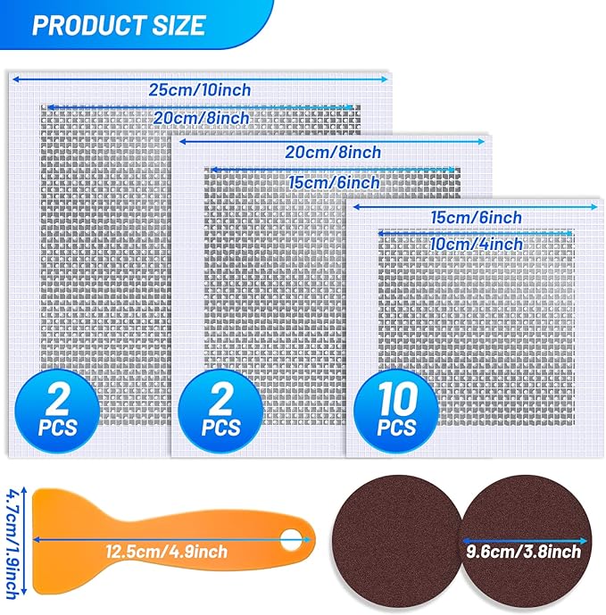 Ranekie 14 Pack Drywall Repairs Patch, 4/6/8 Inch Drywall Repair Kit with Extended Self-Adhesive Mesh,Large Hole Patch Repair for Drywall,Heavy Duty Dry Wall Hole Repair Patch