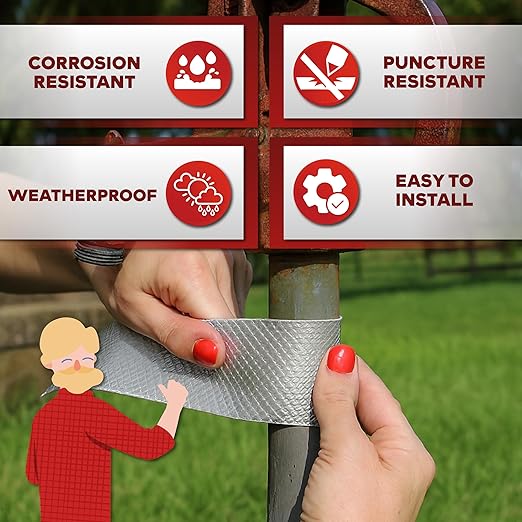 XFasten Super Waterproof Aluminum Butyl Tape, 2-Inch x 33-Foot, Aluminum Foil Tape with Butyl Rubber Adhesive for Window and Metal Roof Flashing, Patching and Gutter Leak Repair
