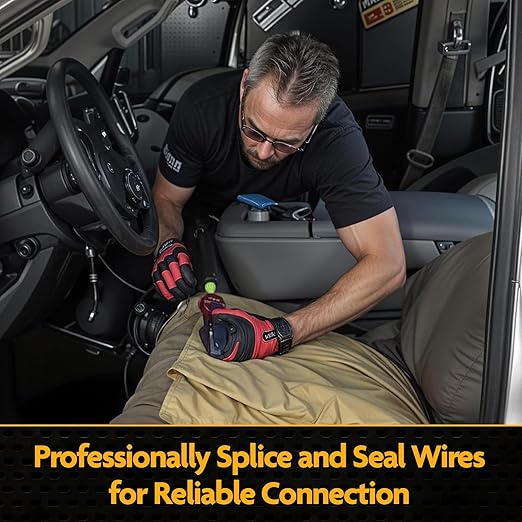 Professional Wiring Splice Sealing Kit, Waterproof Wire Connector System with 80W Glue Gun, Sealant Sticks, Crimper and Stripper for Automotive, Marine, Trailer, ATV/UTV Wire Repair