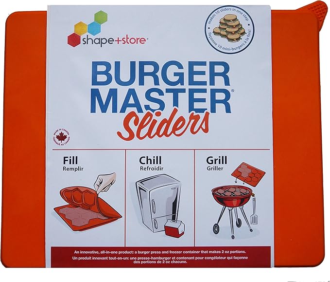 Shape+Store Burger Master Sliders 10 in 1 Innovative Burger Press and Freezer Container