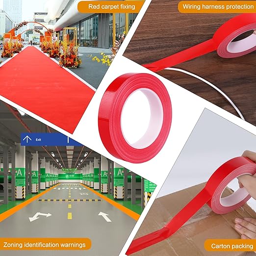 Red Duct Tape 1 Inch x 33 Yards, Heavy Duty Waterproof Repair Tape, Straight Hand-Tear Cloth Tape for DIY Craft, Camping Gear, Home Maintenance & Packing