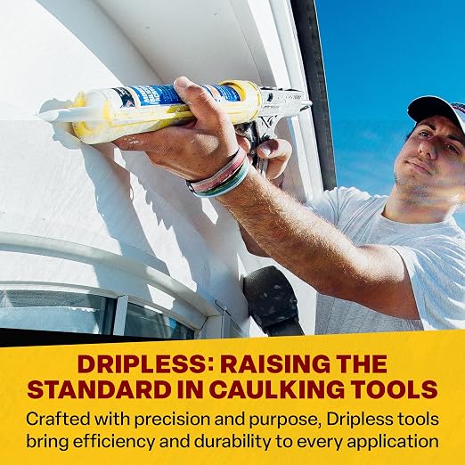 Caulk Gun Dripless Consumer Grade Smooth Round Rod Caulk Gun C150 | Dripless Metal Caulking Gun for 10oz Sealant and Adhesive Silicone Cartridges or Tubes | 5:1 Thrust Ratio Caulk Gun ECON 5:1 10OZ