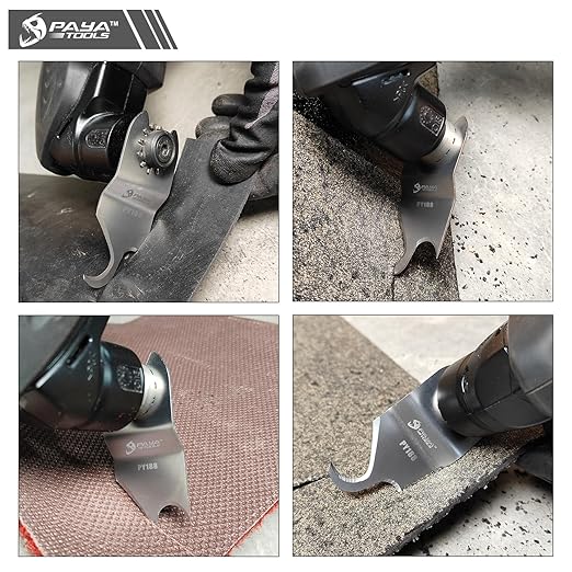 Multitool Saw Blades, Oscillating Multi Tool Hook Knife Blade for Cutting Roofing Shingles, PVC Carpet,Cardboard and Other Soft Materials (5-Pack)