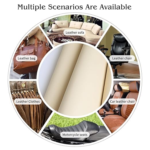 BSZHTECH Leather Repair Tape, Self-Adhesive Leather Repair Patch for Couch Furniture Sofas Car Seats, Advanced PU Vinyl Leather Repair Kit (Beige, 3.9X79 inch)
