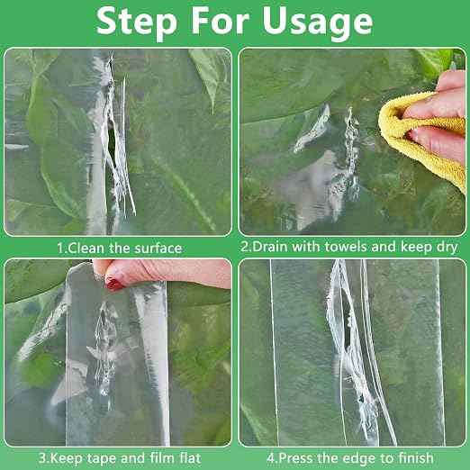 Miuwauer 6In x 118Ft Greenhouse Repair Tape Heavy Duty Greenhouse Coverings Damage Repair Tape Long Term UV Stabilized Outdoor Adhesive for Patching Sealing Seaming Plastic Film Polyethylene Sheeting