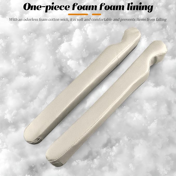 Car Seat Gap Filler, 2PCS Soft Foam Leather Vehicle Seat Crevice Blocker Stop Things from Dropping, Automotive No Drop Plug Guard Gap Stopper, Universal for Truck SUV RV (White)