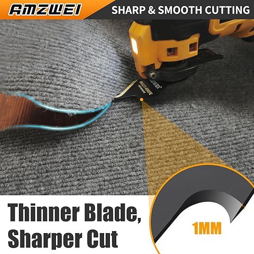 AMZWEI 3PCS Hook Knife Oscillating Multi Tool Blade, Hook Push Pull Scraper Saw Blades for Roofing Shingles, PVC Floor Carpet, Cardboard Cutting, Compatible with Dewalt Milwaukee Craftsman Ryobi