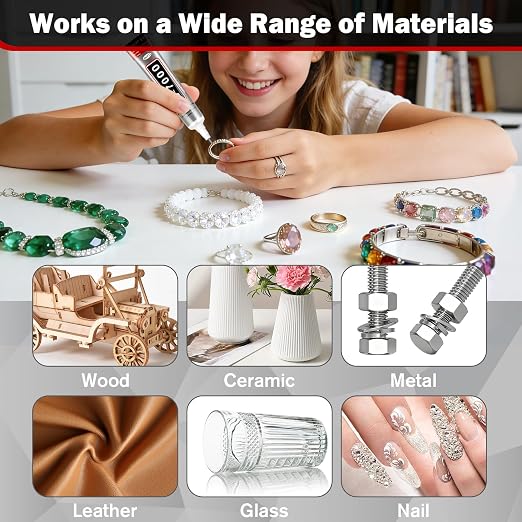 B-7000 Glue Clear with Precision Tip, 15ml 24 Pack Multi-Function Craft Adhesive, Waterproof Strong Bond Glue for Jewelry Making, Rhinestones, Bedazzling, Crafts, Shoes, Fabric, Phone Repair