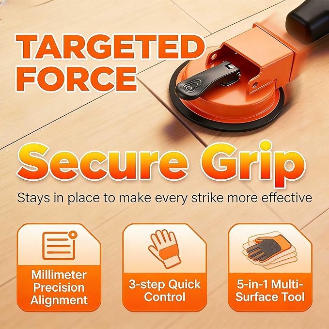 Floor Gap Fixer Tool, Heavy Duty with Enhanced Vacuum Suction Cup, for Laminate,Squeaky Vinyl, Wood & Tile Flooring