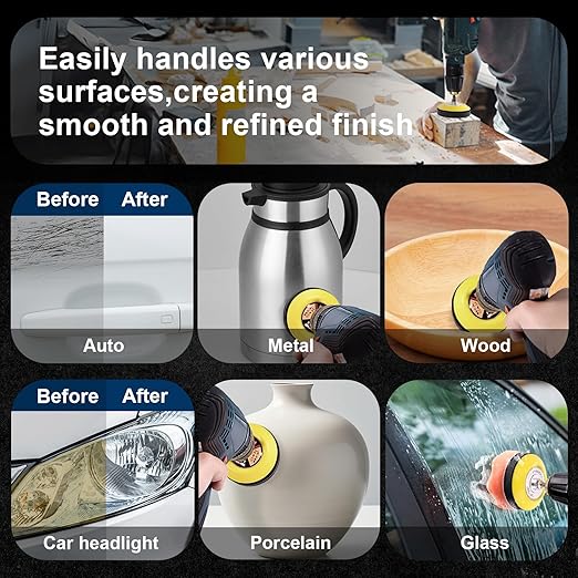 199 PCS 3 Inch Wet Dry Sanding Disc, GOH DODD Headlight Restoration Kit Drill Polishing Kit Sanding Attachment Hook Loop Sandpaper Buffing Pads with Rotary Tools for Car Wood Metal Glass Resin Expoxy