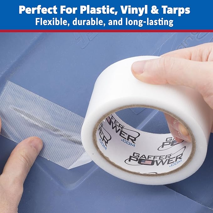 Gaffer Power Clear Repair Tape 2” x 20 Yards – Semi-Transparent Waterproof Duct Tape for Discreet Repairs, Sealing & Patching – Heavy Duty, Weather Resistant