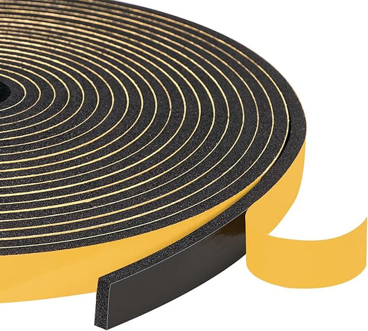 Yotache Foam Seal Tape 3/8" W X 1/8" T (New Adhesive Craft), High Density Adhesive Foam Weather Stripping Seal for Door and Window, 50 Ft Length