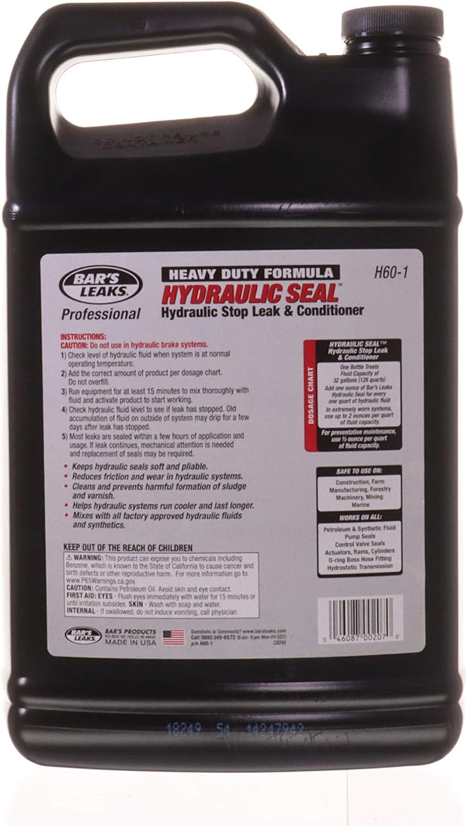 Bar's Leaks H60-1 Hydraulic Seal Stop Leak & Conditioner, 128. Fluid_Ounces