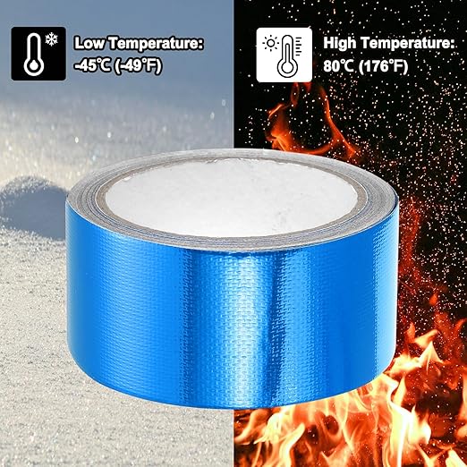 PATIKIL Awning Repair Tape 2" x 26ft Waterproof Canvas Tape High Adhesive Tear Repair Patch Kit for PVC Tarpaulin Tent Awning Fabric RV Sail Boat Cover, Blue