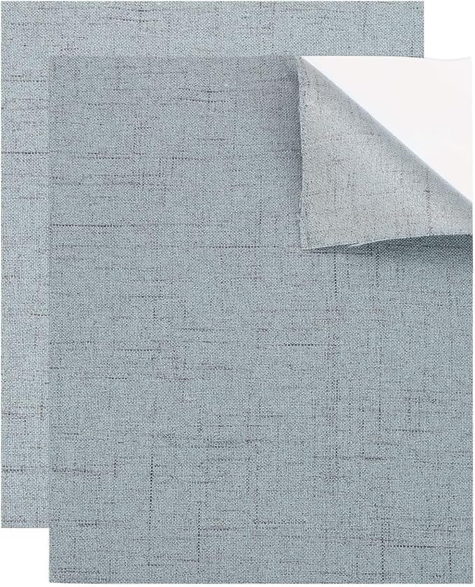MECCANIXITY 2 Pcs Leather Repair Patch 8"x10" Self-Adhesive Leather Vinyl Repair Tape Kit for Furniture Couches Sofa Chair Car Boat Seats Jackets, Linen Blue