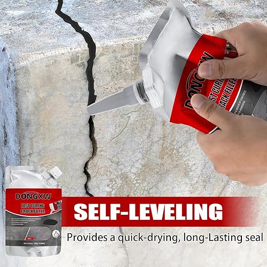 Dongxw Asphalt Crack Filler, 4Packs High Elasticity Driveway Crack Filler, Concrete Crack Sealant for Driveway Waterproof Cement Caulking Adhesive(Black, 4.41LB)