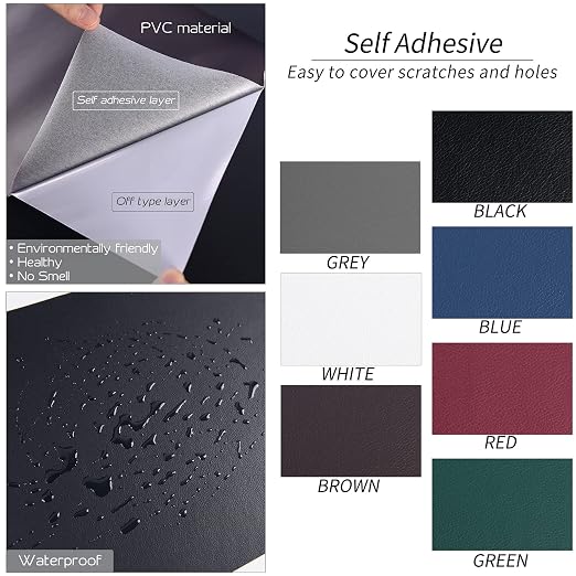 Leather Repair Patch, 13X55 inch Leather Patches for Furniture, Self-Adhesive Leather Repair Tape for Couch Car Seat Sofa Chairs