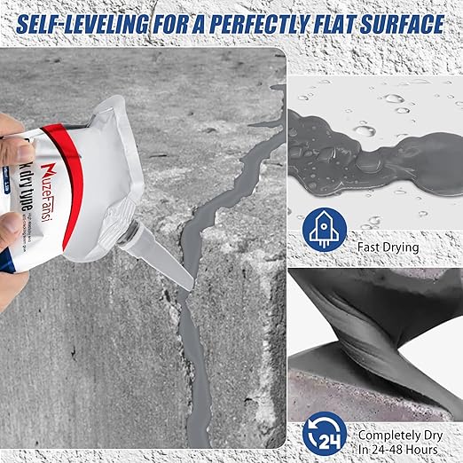 Concrete Crack Filler, Premium Crack Filler, Waterproof Self-Leveling Cement Sealant, Fast-Drying Crack Repair for Driveway, Sidewalk, Garage & Foundation – Indoor Outdoor Use (3 PCS)