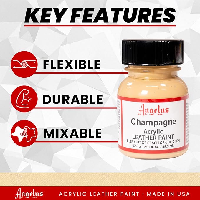 Angelus Acrylic Leather Paint, 1 oz, Champagne