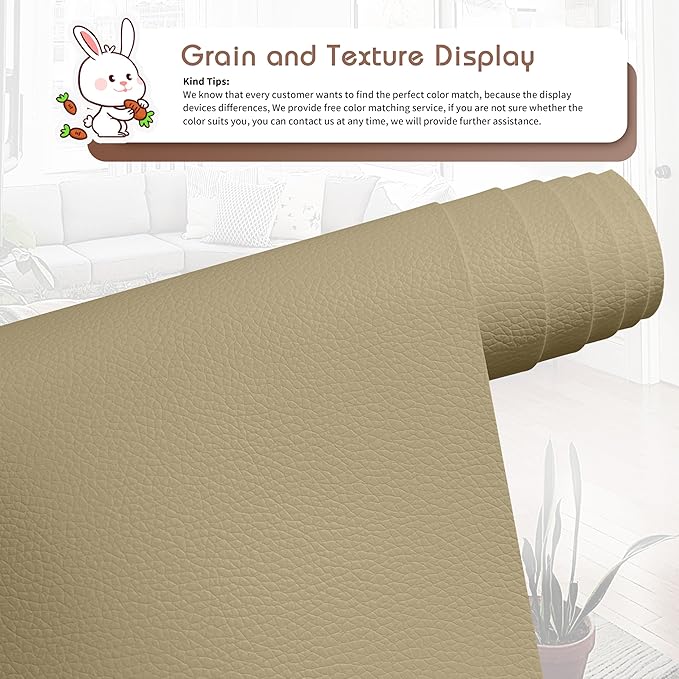 KING MOUNTAIN Leather Repair Patch,16 x 60 Inches self Adhesive Leather Repair Tape for Damaged Leather Furniture, Sofa Seating,Car Seats, Leather Goods（Medium Beige）