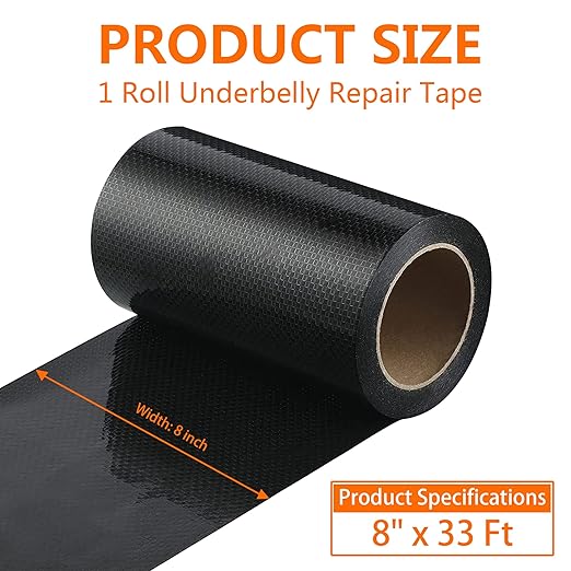 RV Underbelly Tape 8" x 33Ft, Permanent Waterproof Adhesive Repair Tape for Mobile Home Camper Travel Trailer, Wear-Resistant Fabric for Tears Holes Cuts – Strong Sealing for Motorhome & RV