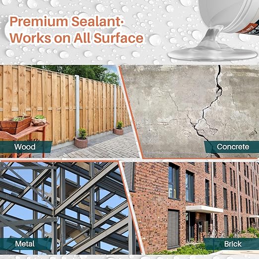 Tkaimy Transparent Waterproof Coating Agent, 5 Gallon, Invisible Waterproof Sealant Leak Repair, Indoor & Outdoor Roof, Shower, Wall, Kitchen, Skylight, Clear Water Proof Sealant