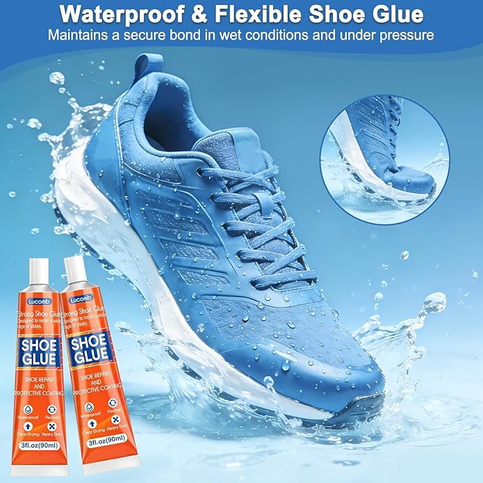 Shoe Glue Soles Repair| 180 ML Heavy Duty Clear Shoe Sole Repair Glue, Waterproof, High-Strength Adhesive, Dries in 24 Hrs| Strong Glue Shoe for Soles, Heels & Repair on Boots, Leather, Rubber, Canvas