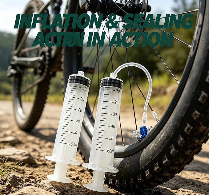 2PCS Tubeless Sealant Injector, 150ml Tire Sealant Injector for Tubeless, and a Valve Core Remover Tool