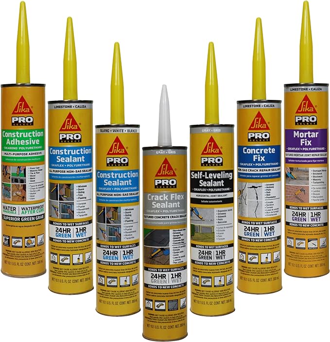 SIKA Sikaflex Self-Leveling Sealant, 12-Pack, 10.1 Oz, Gray – Easy Application, Quick-Curing, Waterproof & Weather-Resistant, Ideal for Driveways, Garages, Sidewalks, and Concrete Joints