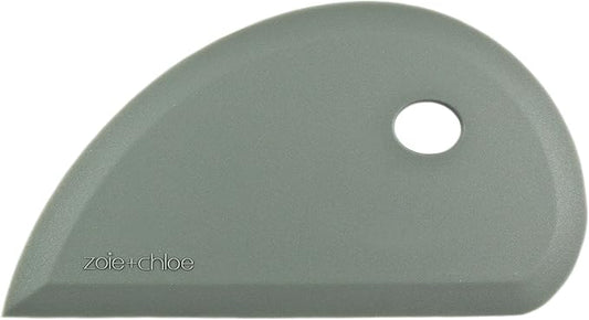 Zoie + Chloe Multipurpose Silicone Bowl Scraper - Dough Scraper for Cleaning Mixing Bowls, Baking Pan - Silicone Scraper Spatula For Painting, Smoothing, Frosting, Cake Decorating - Gray, 7x3.75