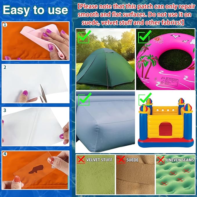 7ft Inflatable Repair Patch Kit for Bounce House, Pool, Tent, Canvas, Canopy, Pool Floats, Air Mattress, 3.15 in x 7 ft Roll, Waterproof