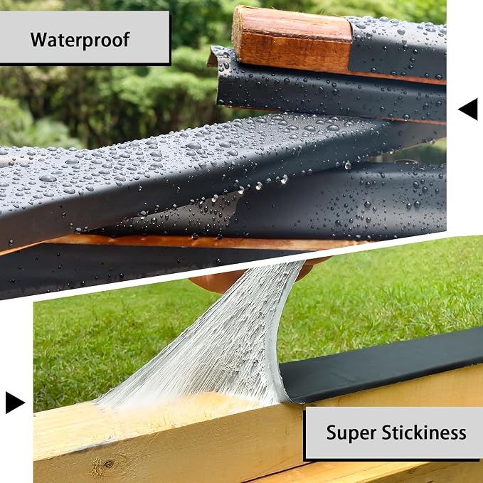 Dongxw 4 Packs Deck Joist Tape, 2" x 50' Waterproof Butyl Joist Tape for Decking 2inch, Flashing Tape Self-Adhesive Joist Tapes for Decks Beams Extend Wood Deck Life