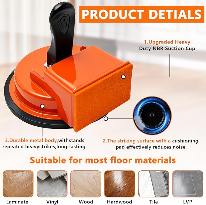 Floor Gap Fixer Tool, 2026 New Heavy Duty Floor Gap Fixer Tool with Enhanced Vacuum Suction Cup, Professional Flooring Gap Repair Tool for Laminate, Vinyl, Wood, Hardwood & Tile Flooring