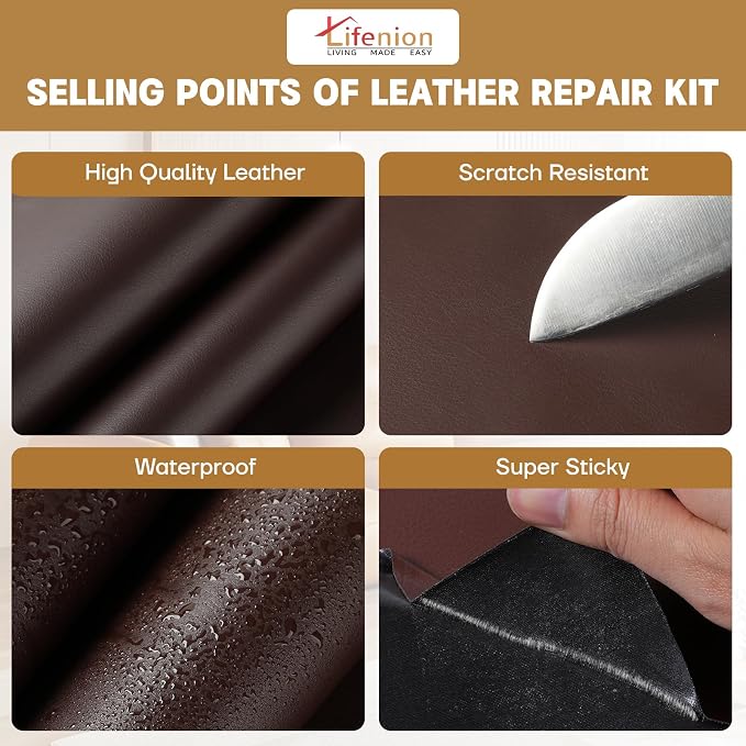 Leather Repair Patch, 17X237 Inch Self Adhesive Leather Repair Tape, Large Vinyl Patch Kit for Couches, Sofa, Furniture, Car Seats, Office Chairs, Cabinets, Handbags（Black, 17X237 Inch）
