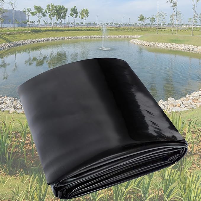 Adroiteet 14 x 14 FT Pond Liner, 20 Mil Fish Pond HDPE Liner, Pond Liners for Outdoor Ponds, Koi Ponds, Garden Fountain, Waterfall