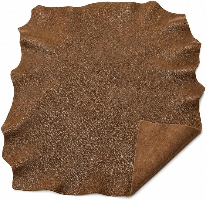 REED Leather HIDES - Cow Skins for Upholstery Crafts (40 Square Foot, Antique Brown)
