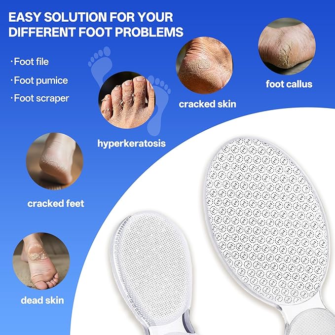 Nano Glass Foot File 8-Shaped Single-Side Callus Remover, Feet Scrubber Dead Skin & Heel Scraper for Cracked Heels, Professional Pedicure Tool for Women and Men