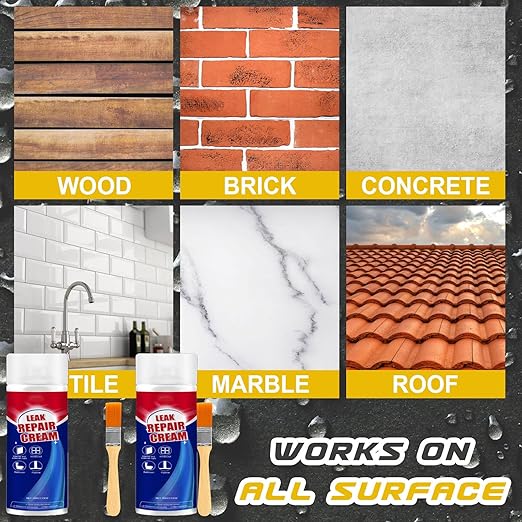 Waterproof Leak Repair Spray,Leak Repair Waterproof Sealant Spray,Patch & Seal Paint Sealant Cream for Roofs Pipes Crack (4PCS)