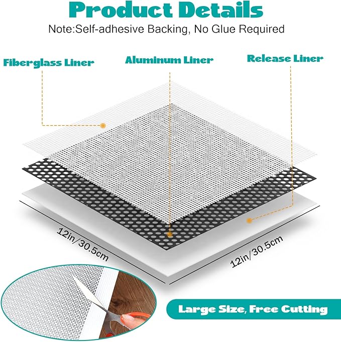 5Pcs Drywall Repair Kit Large Hole, 12 x 12in Self-Adhesive Drywall Patch Kit with Sandpapers & Scrapers, Wall Repair Patches for Big Holes & Cracks, Quick Fix for Ceiling Bathroom Wall Damage