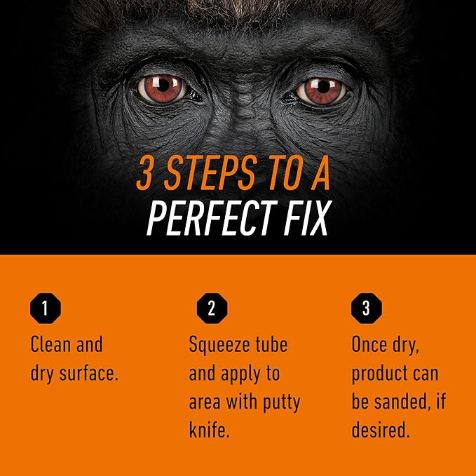 Gorilla All Purpose Wood Filler, Golden Oak Color, 6 Ounce Tube (Pack of 2) - Water Resistant for Indoor or Outdoor Projects and Repairs