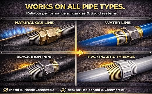 Black Swan All Purpose Pipe Dope, Pipe Thread Sealant, Soft-Set, High Viscosity, Low Odor, for All Piping Types, Especially Formulated for Use on Natural Gas Lines, Bottle Brush Cap, 1-Pint, Yellow