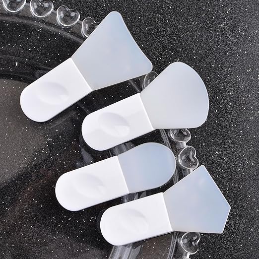 WANDIC Short Wax Melting Spoon Cleaning Tool Set, 3pcs Short Silicone Spatula & 3pcs Ball Shaped Scraper for Stirring Sealing Wax Stamp Spoon Sealing Glue Cleaning Tool