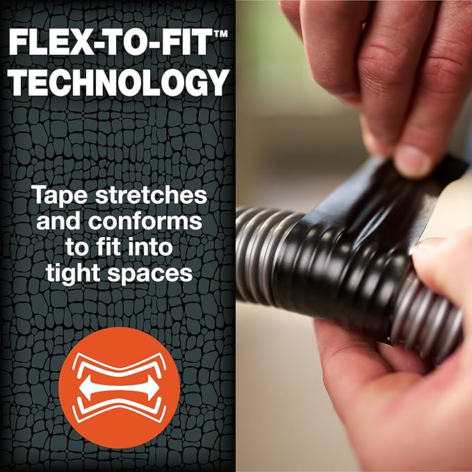 T-REX Flexible Waterproof Tape - Heavy Duty Adhesive Waterproofing Tape for Repair, Leaks, Roof Patches - Extreme Weather & UV Resistance - Black, 1.88" x 30 ft. (Pack of 2)