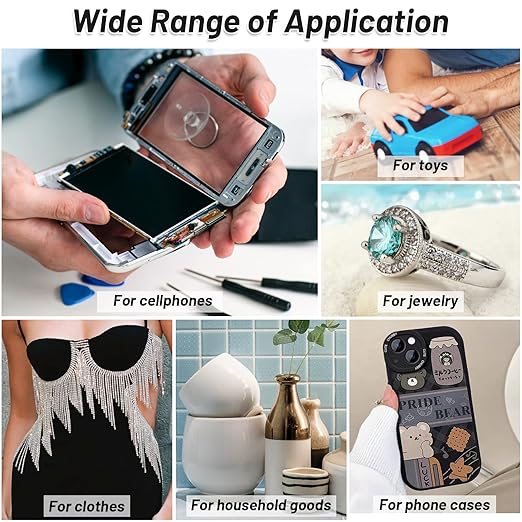 T7000 Black Glue for Phone Repair, 2 X 25 ML Semi Fluid Craft Glue T-7000 Adhesive Glue with Precision Tips for Fabric, Leather, Rubber Cement, Toys, Wood, Metal, Rhinestones Jewelry Making