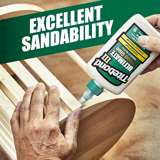 Titebond III Ultimate Wood Glue 16 Oz. (12 Pack) – Premium Professional Woodworking Adhesive, Waterproof, Strong Initial Tack, Interior/Exterior Use, Easy Water Cleanup – 1414