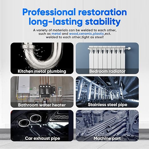 Metal Glue,Heavy Duty Waterproof Epoxy Welding Adhesive,30min Set, 24h Cure | liquid metal glue suitable for steel,plastic,aluminum,wood,cement,high-strength,plumb,boat hatches, and farm equipment repair